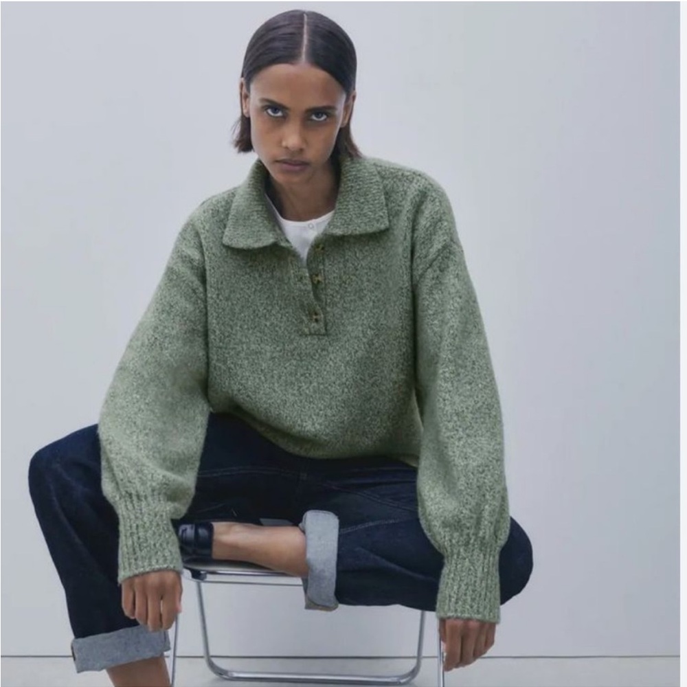 [ZARA]Wool Oversized Polo Sweater